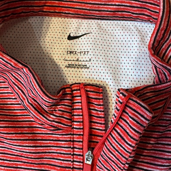 Nike Red Striped Long Sleeve Quarter zip - Picture 4 of 8
